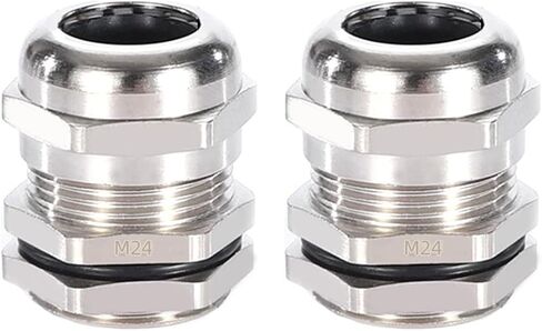 2Pcs Stainless Steel Waterproof Cable Gland, Wire Range Metal Waterproof Connector Fastener Locknut Stuffing Cable Gland (M8(2~4MM)) in Saudi Arabia