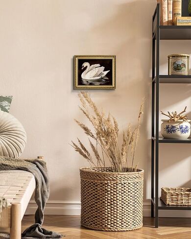 AIMAILON Vintage Canvas Gold Wall Art Framed Decor for Living Room - Lone Holy Swan Decor for Office School, Classical Grace Swan Wall Art Prints Picture Home Decoration, Animal Artwok 8x10 in Kuwait