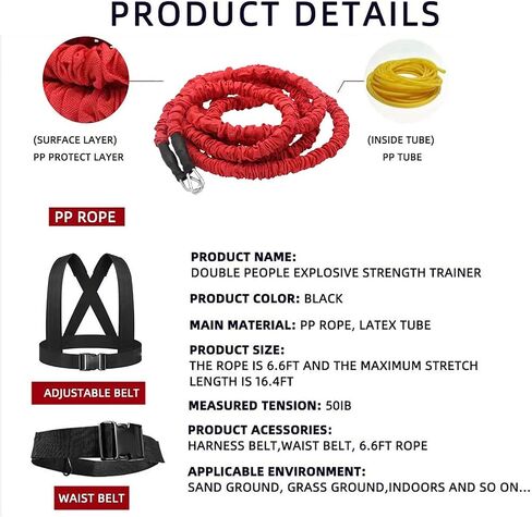 Resistance Explosive Training Rope Force Acceleration Speed Cord Improve Power, Agility, Strength Track and Field Football Basketball Volleyball Multi-Directional Fitness Equipment in Saudi Arabia