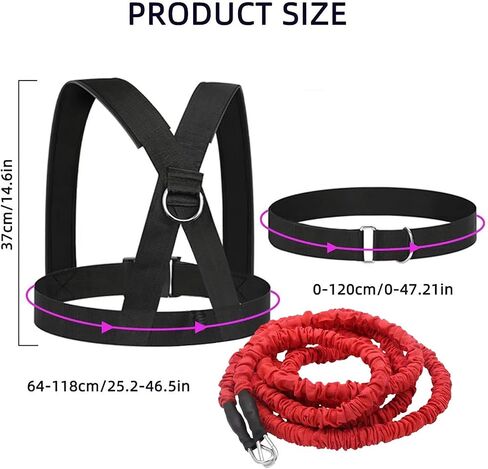 Resistance Explosive Training Rope Force Acceleration Speed Cord Improve Power, Agility, Strength Track and Field Football Basketball Volleyball Multi-Directional Fitness Equipment in Saudi Arabia