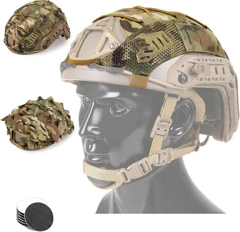 Helmet Cover Combo, Tactical Helmet Cover for Fast Helmet in Size M/L or XL, Military Gear Combat Fast Helmet Cover for Paintball Hunting Shooting in Kuwait