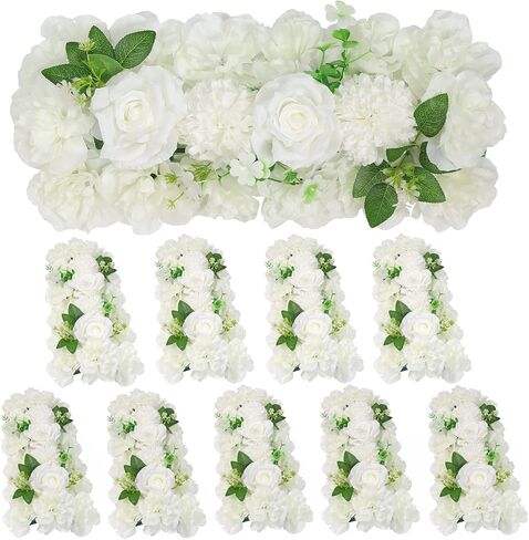 حفلات الزفاف القوس الاصطناعية الزهور- 10pack فوكس الأزهار غنيمة الورد الحرير واقعية القوس فو الكوبية الترتيب لعيد الميلاد ، جدار الحدث الرومانسي ، حفل استقبال علامة ترحيب ديكور- ريد in Kuwait