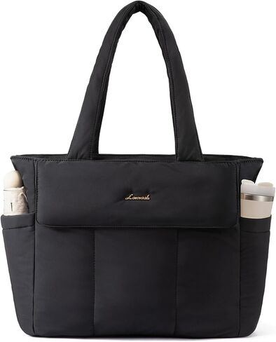 LOVEVOOK Tote Bag for Women,Zipper Puffer Work Tote with Compartments,Lightweight Travel Tote Bag for Daily,Gym,Nurse,Teacher in Saudi Arabia