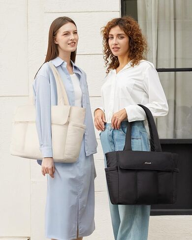 LOVEVOOK Tote Bag for Women,Zipper Puffer Work Tote with Compartments,Lightweight Travel Tote Bag for Daily,Gym,Nurse,Teacher in Saudi Arabia