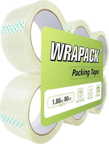 Packing Tape Refills, Clear Packaging Tape, 6 Rolls, 1.88'' Wide, 80 Yards Each - Heavy Duty Shipping Tape Refill for Moving, Mailing and Storage, Strong Adhesive in Saudi Arabia