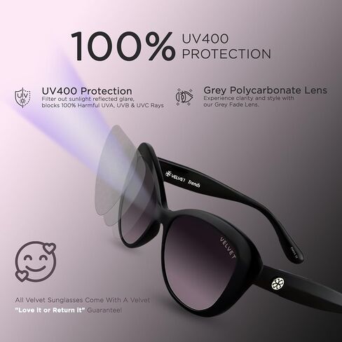 Velvet Eyewear chrystie ، متوسط ، أسود in Saudi Arabia