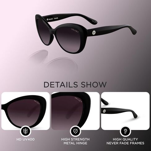 Velvet Eyewear chrystie ، متوسط ، أسود in Saudi Arabia