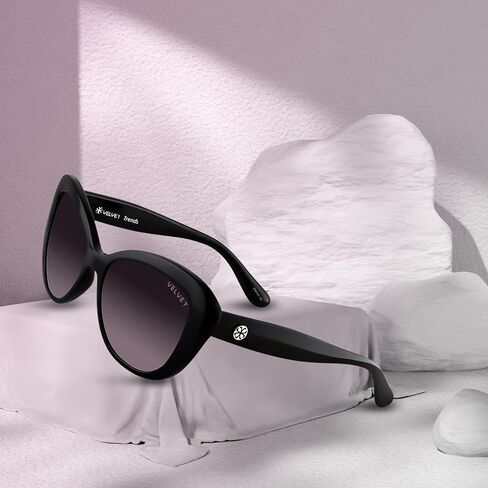 Velvet Eyewear chrystie ، متوسط ، أسود in Saudi Arabia