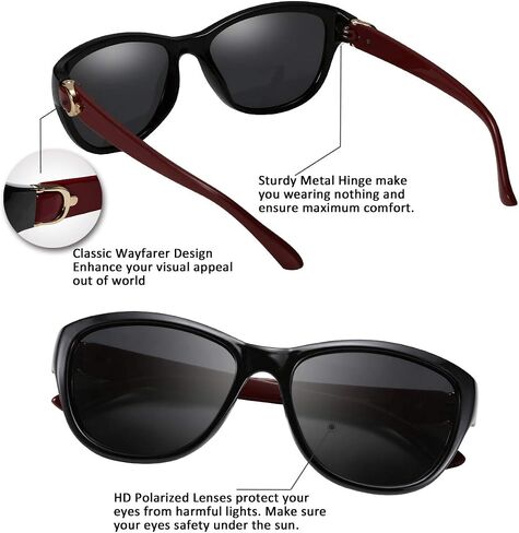 FEISEDY Women Vintage Polarized Sunglasses Lady Elegant Cateye Sun Glasses B2476 in Saudi Arabia