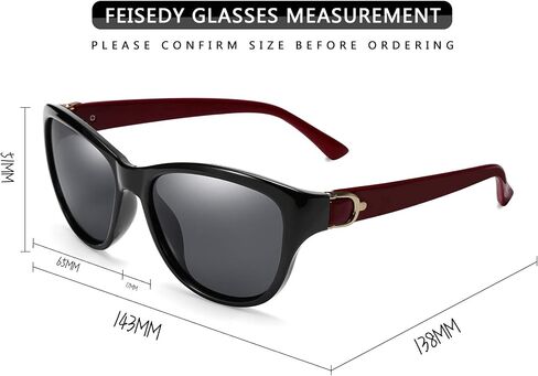 FEISEDY Women Vintage Polarized Sunglasses Lady Elegant Cateye Sun Glasses B2476 in Saudi Arabia