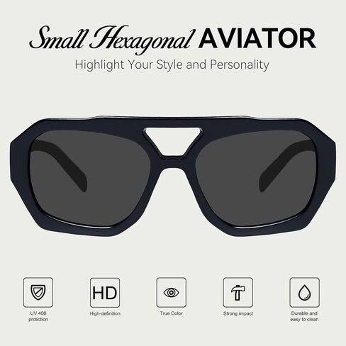 mosanana Trendy Hexagonal Aviator Sunglasses for Women Designer Retro Style MS52473 in Saudi Arabia