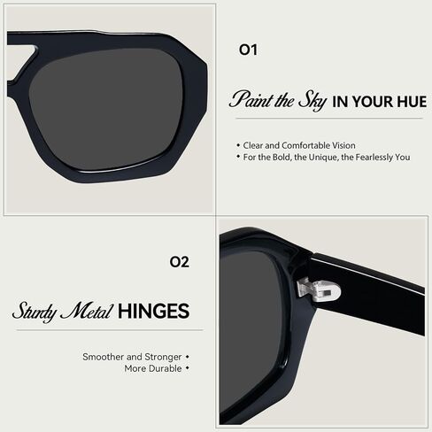 mosanana Trendy Hexagonal Aviator Sunglasses for Women Designer Retro Style MS52473 in Saudi Arabia
