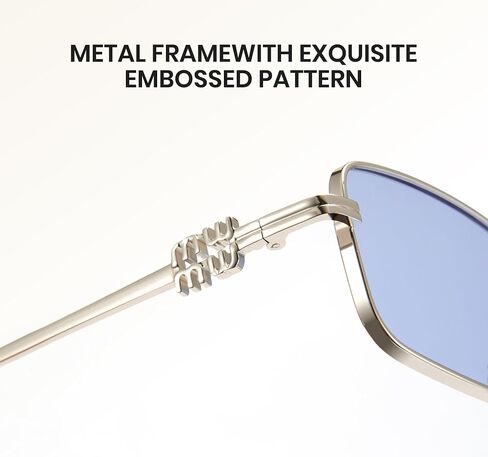 Cyxus Rectangle Sunglasses for Women 90s Vintage Fashion Y2k Retro Small Lightweight UV Protection Metal Frame 1310 in Saudi Arabia