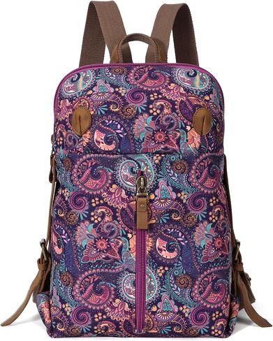 KL928 Vintage Canvas Backpack for Men Women, Laptop Rucksack Daypack Backpacks, Outdoor Travel Bagpack, Olive Green in Saudi Arabia