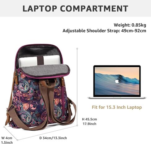 KL928 Vintage Canvas Backpack for Men Women, Laptop Rucksack Daypack Backpacks, Outdoor Travel Bagpack, Olive Green in Saudi Arabia