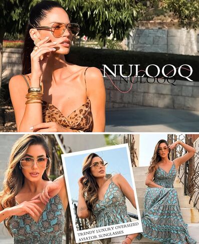نظارة شمسية من NuloOQ Gold Gold Aviator للنساء الرجال ، والإطار المعدني الرجعية 70s Aviators Sun Glasses in Kuwait