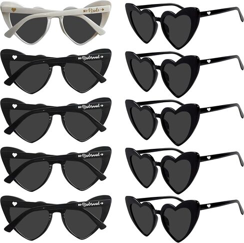 Lotsbuylots 10 أزواج العزوبية النظارات الشمسية خمر القلب وصيفه الشرفات in Kuwait