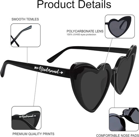 Lotsbuylots 10 أزواج العزوبية النظارات الشمسية خمر القلب وصيفه الشرفات in Kuwait