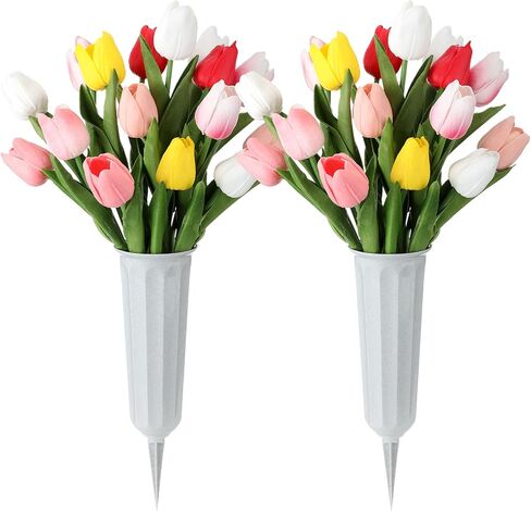 2 Sets Fall Artificial Cemetery Flowers with Vase for Grave Autumn Silk Sunflowers Orange Daisy Pumpkin Fall Graveyard Memorial Flowers for Thanksgiving Autumn Headstones Cemetery Decor in Saudi Arabia