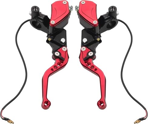 Universal Motorcycle Brake Clutch Pump Lever with Dual Hydraulic Master Cylinder Reservoir Set Left & Right CNC Suitable for 50-300cc Motorcycles with 7/8" 22mm Handlebars in Saudi Arabia