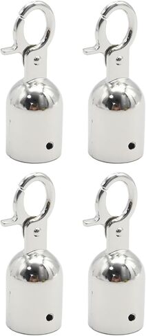 VIKKSAER Rope End Snap Hook, Rope End Cap Cord End Cap Rope End Connector Snap Hook Stanchion Rope Hooks, Rope End Cap with Hook Snap Rope Fittings Hooks (Golden,12) in Kuwait