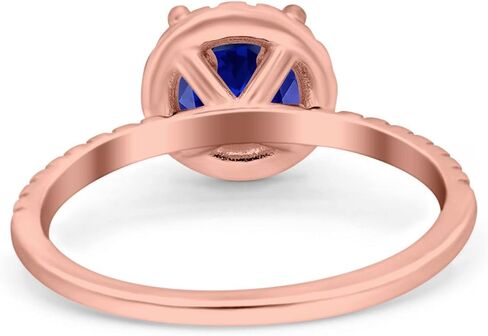 Blue Apple Co. Halo Art Deco خطوة الزفاف خاتم الزفاف جولة محاكاة Zirconia 925 Sterling Silver in Saudi Arabia