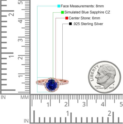Blue Apple Co. Halo Art Deco خطوة الزفاف خاتم الزفاف جولة محاكاة Zirconia 925 Sterling Silver in Saudi Arabia