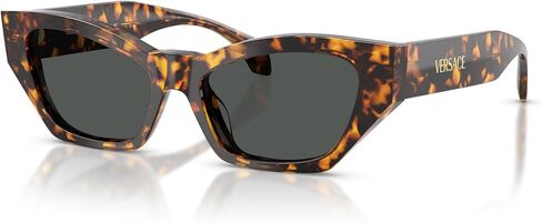 Versace Woman Sunglasses Havana Tortoise Frame, Dark Grey Lenses, 53MM in Saudi Arabia