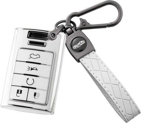 Key Fob Cover with Keychain for Cadillac Escalade SRX CTS ATS XTS DTS STS 2008-2015 5-Buttons in Kuwait