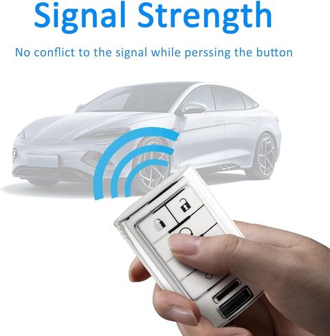 Key Fob Cover with Keychain for Cadillac Escalade SRX CTS ATS XTS DTS STS 2008-2015 5-Buttons in Kuwait