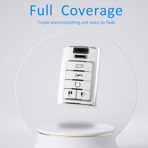 Key Fob Cover with Keychain for Cadillac Escalade SRX CTS ATS XTS DTS STS 2008-2015 5-Buttons in Kuwait