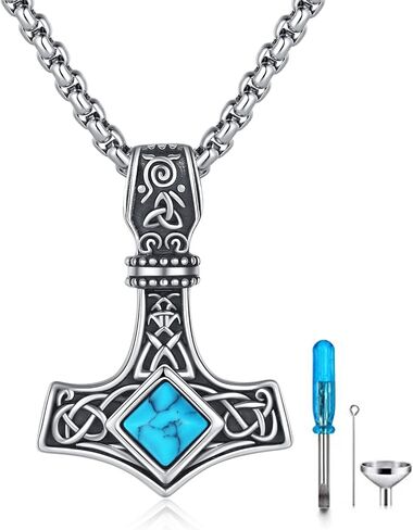 ثور المطرقة قلادة الفضة الاسترليني فايكنغ Mjolnir قلادة قلادة أذن البحر شل نورس الأساطير Mjolnir القلائد فايكنغ ثور المطرقة تميمة مجوهرات هدايا للرجال in Kuwait