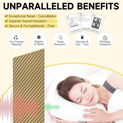 لوحات صوتية، 10 لوحات صوتية لتقليل الضوضاء للجدران، 48 بوصة × 24 بوصة × 0.4 بوصة، لوحات حائط عازلة للصوت، لوحات حائط صوتية عالية الكثافة، لوحة تزيين الحائط الممتصة للصوت، الجمل الفاتح in Kuwait