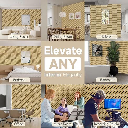 لوحات صوتية، 10 لوحات صوتية لتقليل الضوضاء للجدران، 48 بوصة × 24 بوصة × 0.4 بوصة، لوحات حائط عازلة للصوت، لوحات حائط صوتية عالية الكثافة، لوحة تزيين الحائط الممتصة للصوت، الجمل الفاتح in Kuwait