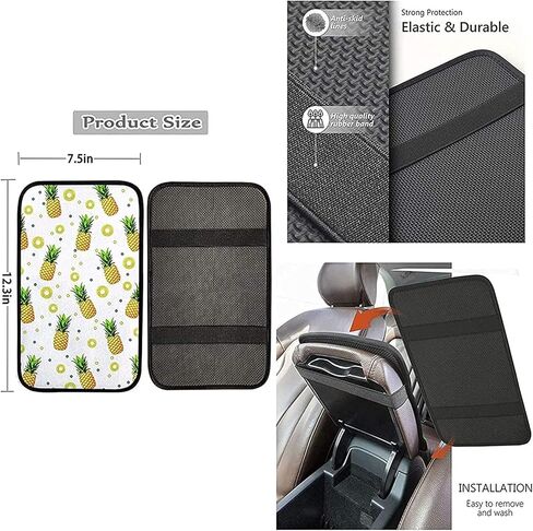 Bright Floral Flowers Blossom Car Steering Wheel Cover+Soft Auto Center Console Cover Pad Cushion+Safety Belt Pads Set of 4 for Women Lady Universal Fit for Auto Truck Van SUV in Kuwait