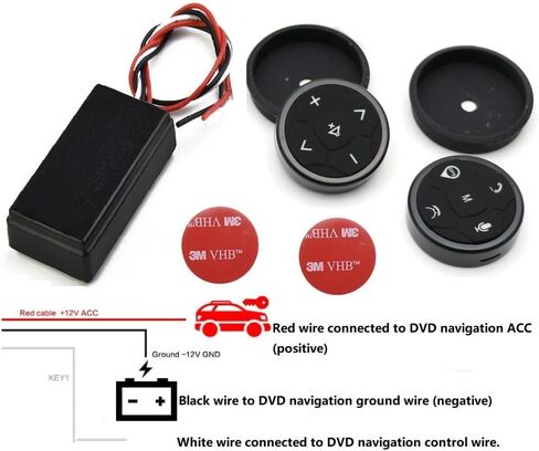 Car Teadering Wheel Control Button DVD Universal Wirroid Android GPS Mavigation Maving Wheel Wheel Breemontons Remote in Kuwait