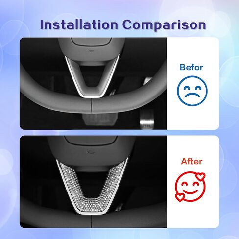 2025 Tesla 3/Y Exclusive Sparkling Imitation Diamond Steering Wheel Decoration (Steering Wheel Decoration) in Kuwait