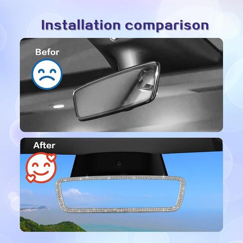 2025 Tesla 3/Y Exclusive Sparkling Imitation Diamond Steering Wheel Decoration (Steering Wheel Decoration) in Kuwait