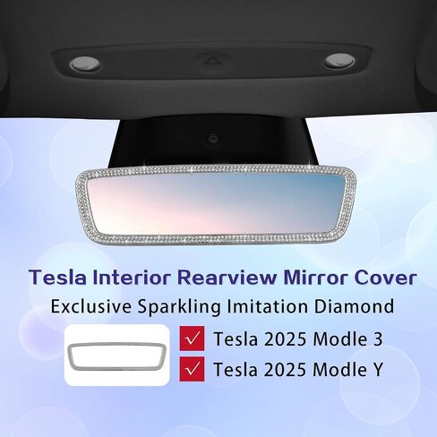 2025 Tesla 3/Y Exclusive Sparkling Imitation Diamond Steering Wheel Decoration (Steering Wheel Decoration) in Kuwait