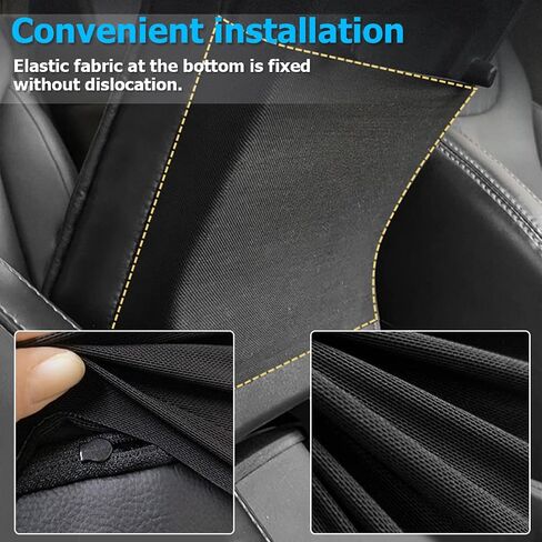 AICEL Car Armrest Box Height Increase Support Pad, Memory Foam Microfiber Leather Elbow Comfort Booster Pad, Center Console Waterproof Cushion Pillow, Soft Auto Arm Rest Protector Cover (Black) in Saudi Arabia