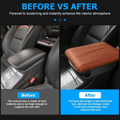 AICEL Car Armrest Box Height Increase Support Pad, Memory Foam Microfiber Leather Elbow Comfort Booster Pad, Center Console Waterproof Cushion Pillow, Soft Auto Arm Rest Protector Cover (Black) in Saudi Arabia