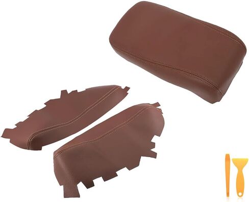 Brown/Black Front Center Console Armrest Lid & Door Panel Cover, Microfiber Leather for Toyota Avalon 2013-2018 in Kuwait
