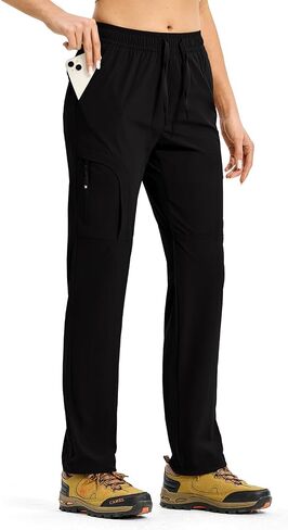 Rdruko Women's Hiking Pants Lightweight Quick Dry Water Resistant Cargo Outdoor Travel Pants Elastic Waist in Saudi Arabia