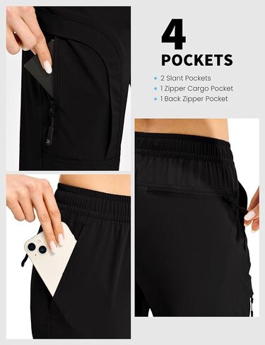 Rdruko Women's Hiking Pants Lightweight Quick Dry Water Resistant Cargo Outdoor Travel Pants Elastic Waist in Saudi Arabia
