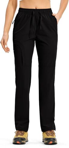 Rdruko Women's Hiking Pants Lightweight Quick Dry Water Resistant Cargo Outdoor Travel Pants Elastic Waist in Saudi Arabia