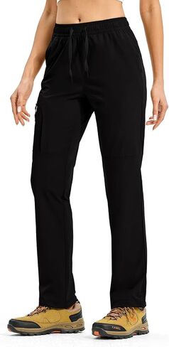 Rdruko Women's Hiking Pants Lightweight Quick Dry Water Resistant Cargo Outdoor Travel Pants Elastic Waist in Saudi Arabia