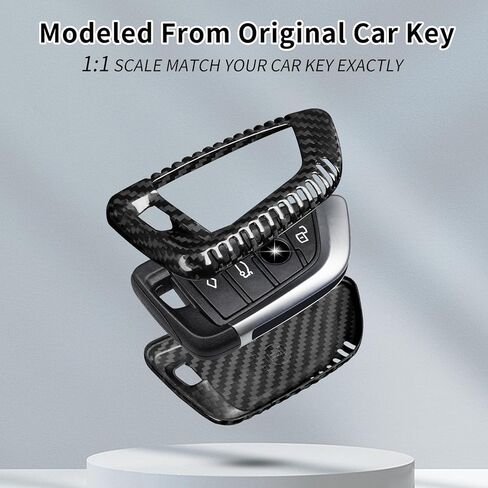 Key Fob Cover Compatible with BMW 2 Series 4 Series i4 M2 X4M 2023 2024 Smart Key, Carbon Fiber Key Fob Case Key Fob Protector Compatible with BMW Smart Key(Black) in Kuwait