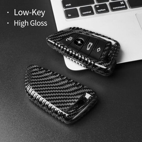 Key Fob Cover Compatible with BMW 2 Series 4 Series i4 M2 X4M 2023 2024 Smart Key, Carbon Fiber Key Fob Case Key Fob Protector Compatible with BMW Smart Key(Black) in Kuwait