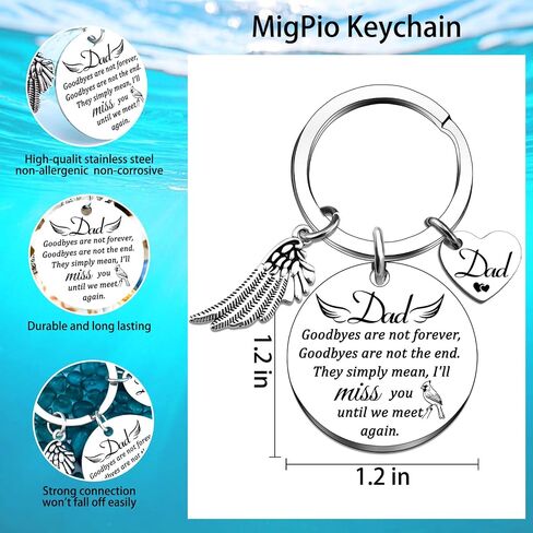 Memorial Gifts for Loss of Dad Sympathy Gifts for Loss of Loved One Bereavement Condolences Grief Gift Funeral Remembrance Keychain for Father in Kuwait