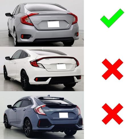 Ijdmtoy jdm Style Lens LED LED مصابيح عاكس مصدٍ متوافقة مع 2016-2021 Honda Civic سيدان ، تعمل كأضواء ذيل وفرامل وضباب خلفي in Saudi Arabia